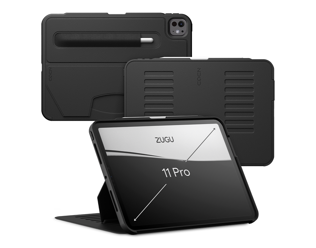 iPad Pro 11 Case  all angles front back  - Black