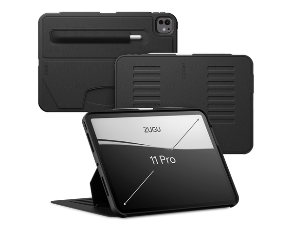 iPad Pro 11 Case  all angles front back  - Black