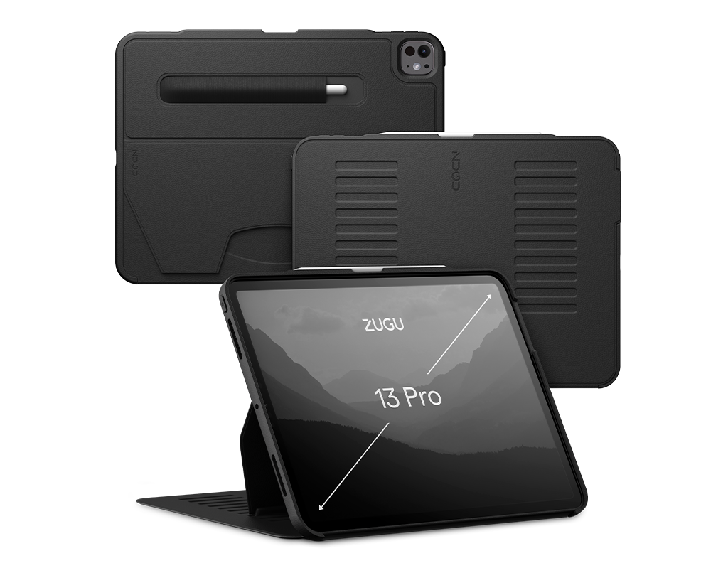 iPad Pro 13 Case all angles front back - Black