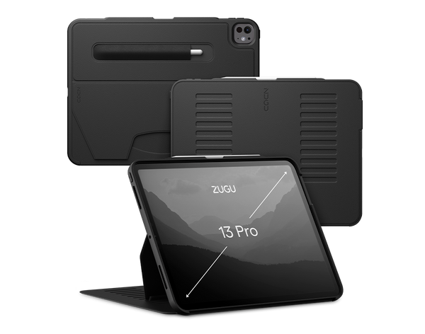 iPad Pro 13 Case all angles front back - Black
