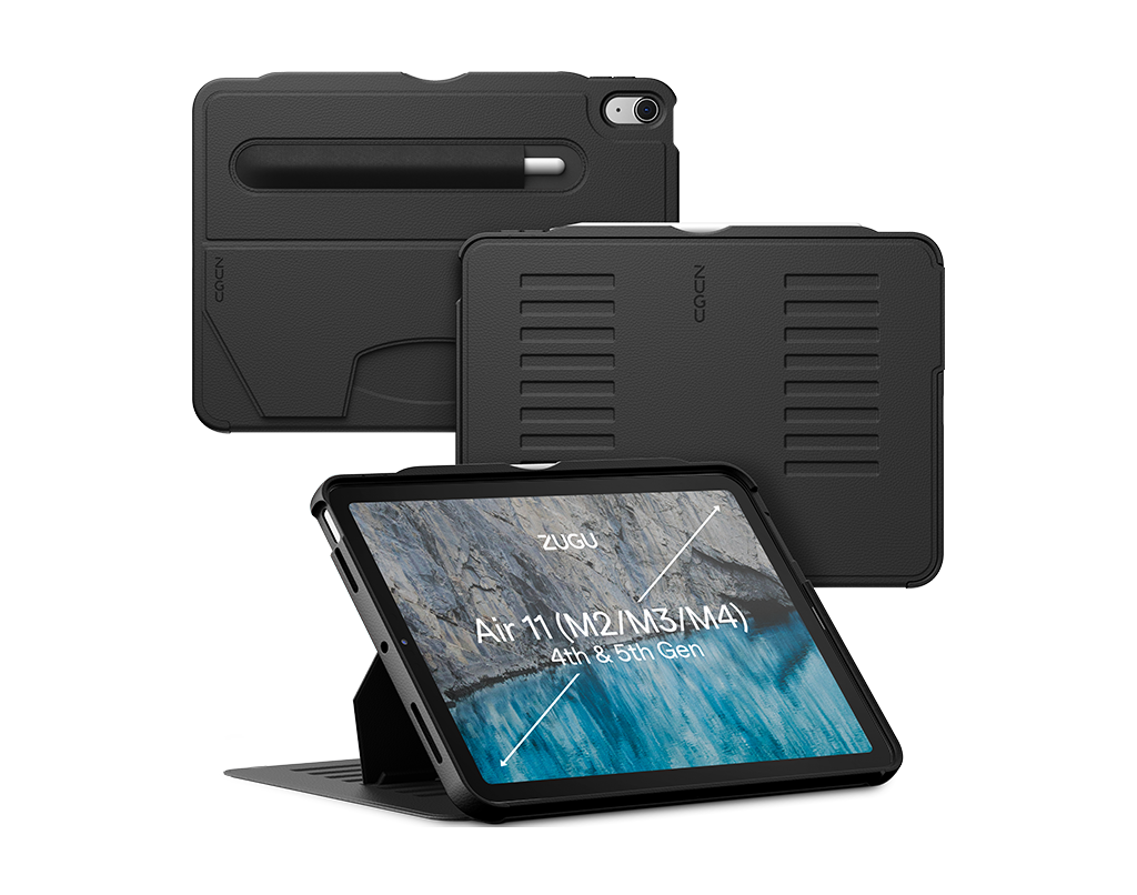 iPad Air 10.9 Case (4th/5th Gen) 2020/2022   all angles front back - Black