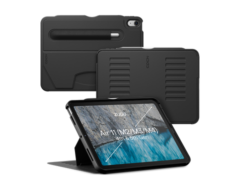 iPad Air 10.9 Case (4th/5th Gen) 2020/2022   all angles front back - Black